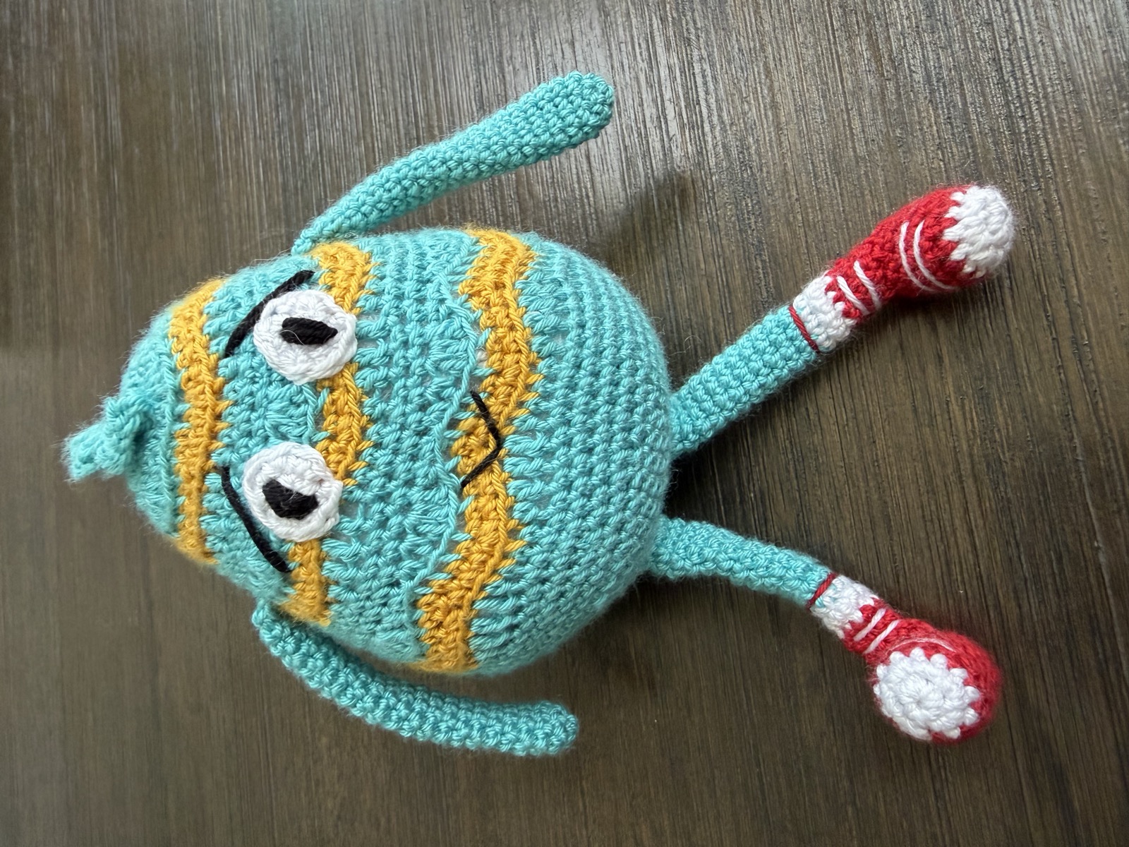 The hand-knitted Zuggler teddy